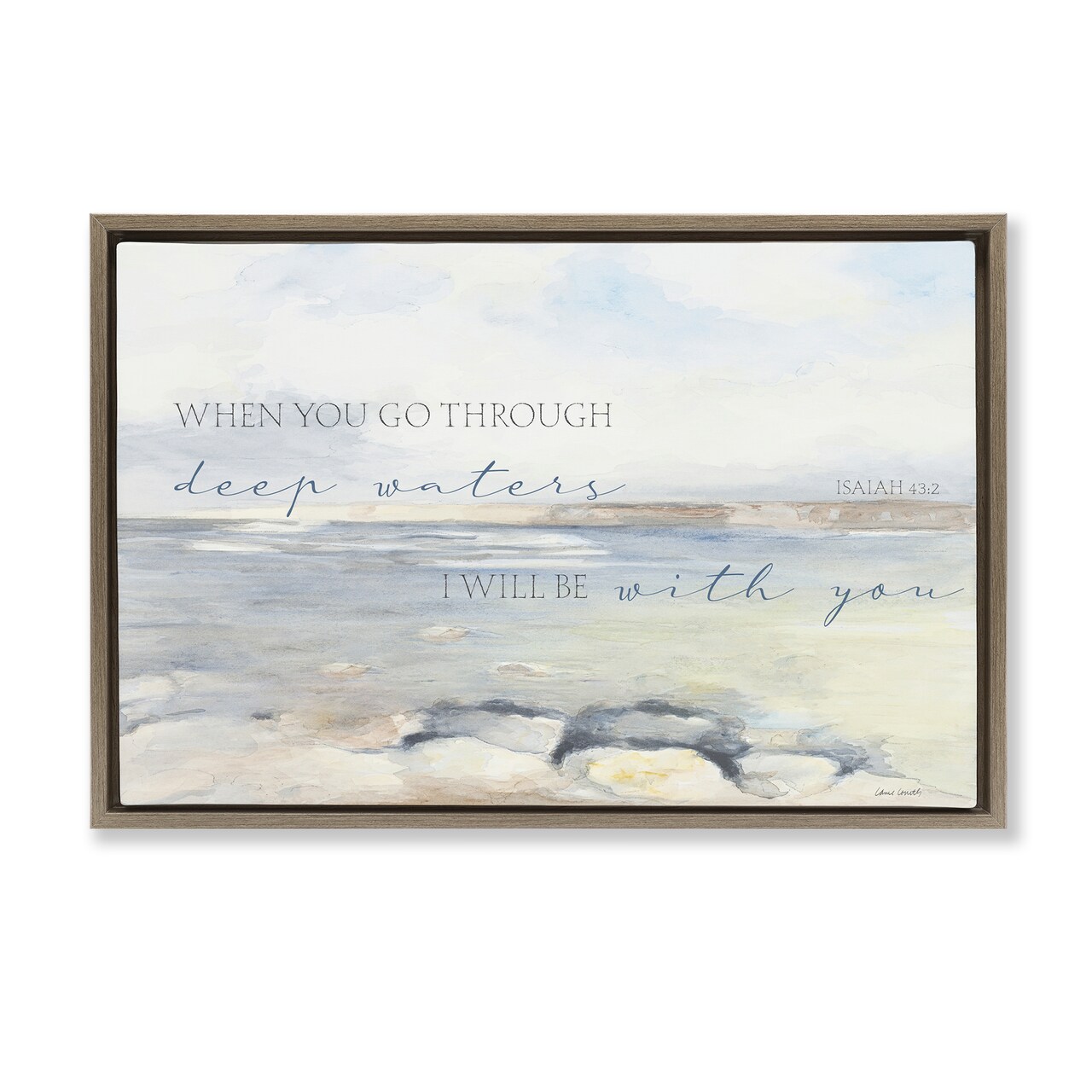 Stupell Industries Deep Waters Isaiah 43:2 Floating Frame, design by Lanie Loreth